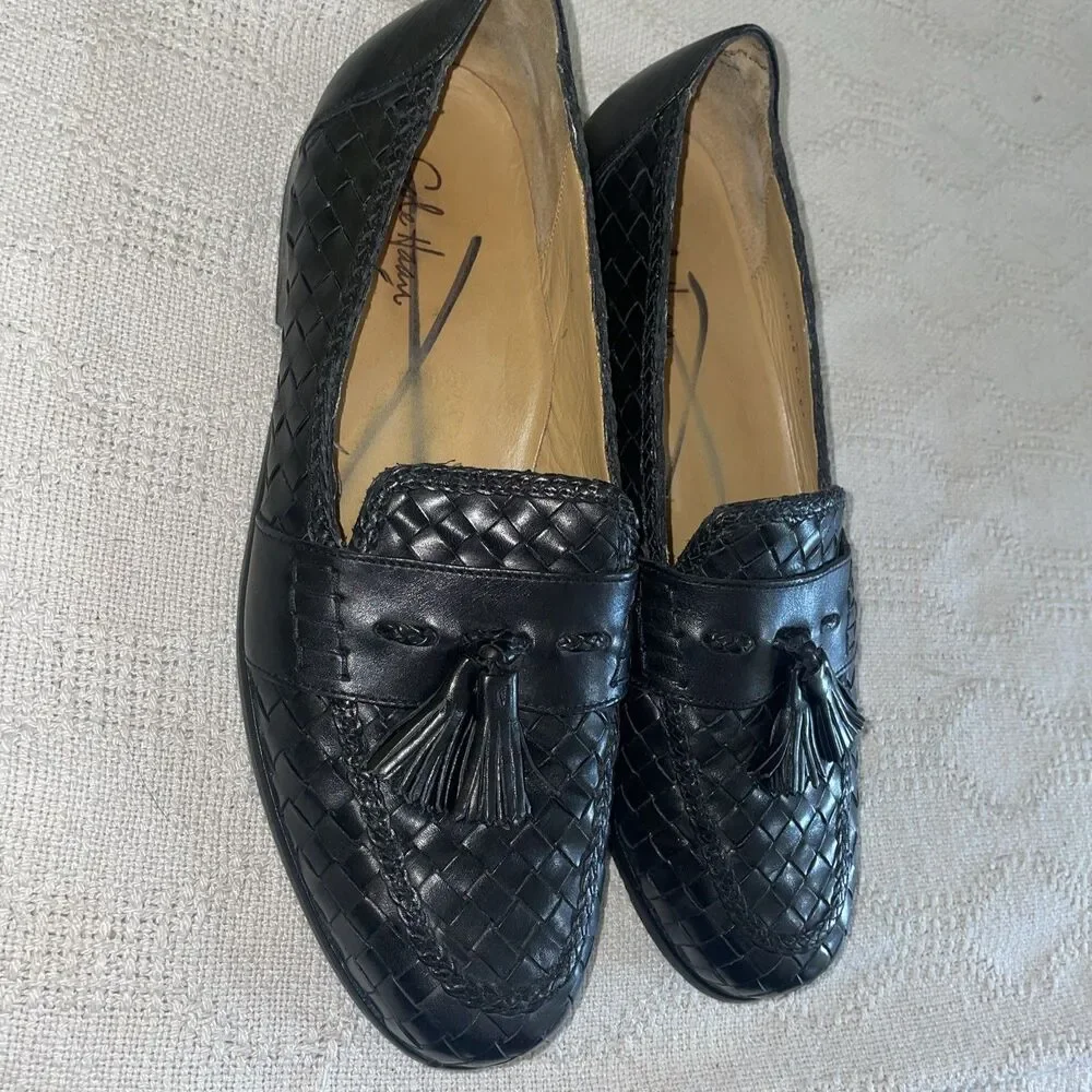 Cole Haan Men’s Dress Loafers Size 11 M Black Leather Weave Business Formal City